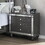 1pc Glam Contemporary Style 3-Drawer Nightstand End Table with Mirror Plating Tapered Legs Gray Finish Bedroom Solid Wood Wooden Furniture B011P155309