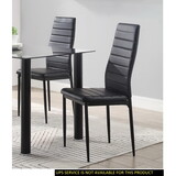 Modern Style Black Metal Finish Side Chairs 2pc Set Faux Leather Upholstery Contemporary Dining Room Furniture B01167365