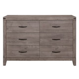 Industrial Design Brownish Gray Finish Dresser of 6 Drawers Premium Melamine Modern Bedroom Furniture 1pc P-B01152306