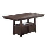 Dining Room Furniture Counter Height Dining Table Rustic Espresso Table w Storage Base Wooden Top 1pc Rectangular Counter HT. Table Only P-B011P160105