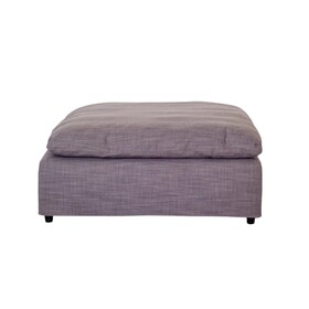Modern 17" Petite Size Ottoman, Premium Fabric Upholstered 1-pc Living Room Cube Ottoman with Plush Seat Cushion, Gray B011P162829