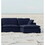 Modern 17" Petite Size Ottoman, Premium Fabric Upholstered 1-pc Living Room Cube Shape Ottoman with Plush Seat Cushion, Navy B011P162831