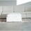 Modern 17" Petite Size Ottoman, Premium Fabric Upholstered 1-pc Living Room Cube Shape Ottoman with Plush Seat Cushion, White B011P162833