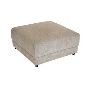 Contemporary 16" Ottoman, Fabric Upholstered 1-pc Living Room Cube Shape Ottoman, Gray B011P162834
