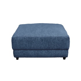 Contemporary 16" Ottoman, Fabric Upholstered 1-pc Living Room Cube Shape Ottoman, Blue B011P162835