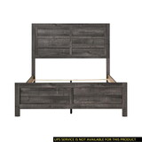 Rustic Gray Finish Bedroom Furniture 1pc Queen Size Panel Bed Hardwood Veneer Wooden Furniture, Bed in a Box B011P163347