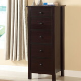 Transitional Espresso Compact Design 5-Drawer Chest Bedroom / Small Living Space Chest of drawers B011P163369