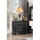 B011P167817 Black+ Gray+Wood+3 Drawers+Bedside Cabinet