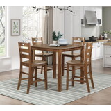 Counter Height 5pc Dining Set Walnut Finish Table and 4 Counter Height Chairs Wooden Kitchen Dining Furniture Transitional Style B011P168513