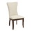 Modern Traditional Side Chairs Set of 2 Off-White Fabric Upholstered Back Seat Nailhead Trim Dark Cherry Finish Wooden Dining Furniture B011P168820