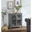 B011P169762 Antique Gray+Wood+Accent Chests+1-2 Shelves+Antique