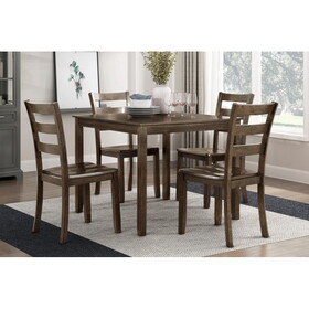 Transitional Charcoal Brown Finish 5PC Dining Set Table and 4 Side Chairs Kitchen Dining Breakfast Furniture Wooden B011P170600
