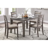 Beautiful Gray Finish 5pc Dining Set Table and 4 Side Chairs Set Fabric Upholstery Wooden Furniture Kitchen Dining Set B011P170620