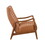 1pc Accent Chair Brown Faux Leather Walnut Finish Solid Rubberwood Modern Living Room Furniture B011P172678