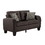 Chocolate Brown Contemporary Loveseat 1pc Tufted Detail Textured Fabric Upholstered 2 Pillows Solid Wood Living Room Furniture B011P173107