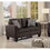 Chocolate Brown Contemporary Loveseat 1pc Tufted Detail Textured Fabric Upholstered 2 Pillows Solid Wood Living Room Furniture B011P173107