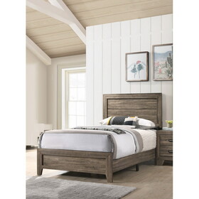 Grey Finish Fabric 1pc Twin Size Panel Bed Beautiful Wooden Bedroom Furniture Contemporary Style