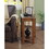 Contemporary Espresso Finish Chairside Table with Lower Shelf Wedge Shape Wooden Furniture 1pc Side Table