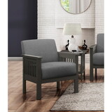 Gray Accent Chair 1pc Solid Wood Mission Arm Cushion Back Classic Living Room Furniture Antique Gray Wooden