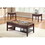 Dark Cherry Finish Faux Marble Top End Table Contemporary Wooden Living Room Furniture 1pc Side Table