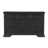 Charcoal Finish Traditional Dresser of 7 Storage Drawers Wooden Bedroom Furniture 1pc Rustic Style