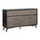 Classic 1pc Bedroom Storage Dresser of 6 Drawers Black Gray Finish Modern Wooden Furniture Tapered Legs