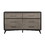 Classic 1pc Bedroom Storage Dresser of 6 Drawers Black Gray Finish Modern Wooden Furniture Tapered Legs