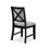 2pc Beautiful Side Chair Gray Fabric Upholstery Black Finish Frame Wooden Furniture
