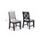 2pc Beautiful Side Chair Gray Fabric Upholstery Black Finish Frame Wooden Furniture