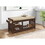 Transitional 1pc Storage Bench with 2 Open Shelves Hidden Drawer Upholstered Cushioned Seat Multifunctional Wooden Furniture