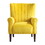 Modern Aesthetic Accent Chair Yellow Velvet Upholstery Channel Tufted Back Solid Wood Furniture 1pc Stylish Home Traditional Contoured Arms