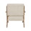 Modern Tufted Back Accent Chair 1pc Sand-hued Fabric Upholstery Antique Finish Solid Rubberwood Unique Design Furniture