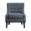 Classic Living Room 1pc Accent Chair Button Tufted Blue Fabric Upholstery Solid Wood Furniture Reversible Seat Cushion