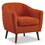 Orange Fabric Upholstered Accent Chair 1pc Espresso Finish Legs Button Tufted Solid Wood Furniture Living Room Chair