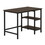 Black Finish 2-Piece Writing Desk Set with Chair Industrial Style Metal Frame Faux Leather Upholstery