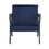 Retro Style Velvet Upholstered Blue Accent Chair 1pc Solid Rubberwood Antique Gray Finish Modern Home Furniture B011P182643