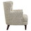 Traditional Living Room Luxury Accent Chair 1pc High Flair-Back Button-Tufted Beige Nailhead-Trim Lumbar Pillow Soldi Wood Furniture B011P182645
