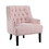 Modern Traditional Accent Chair Pink Chenille Upholstery Button-Tufted Solid Wood 1pc Living Room Furniture B011P182661
