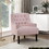 Modern Traditional Accent Chair Pink Chenille Upholstery Button-Tufted Solid Wood 1pc Living Room Furniture B011P182661