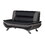 Modern Living Room Furniture 1pc Loveseat Black and Gray PU Upholstered Chrome Finish Metal Legs Solid Wood Frame Cushon Seat B011P183384