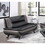 Modern Living Room Furniture 1pc Loveseat Black and Gray PU Upholstered Chrome Finish Metal Legs Solid Wood Frame Cushon Seat B011P183384