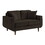 Mid-Century Modern Chocolate Hue Velvet Upholstered 1pc Loveseat with 2 Pillow Classic Living Room Furniture Solid Wood B011P183629