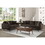 Mid-Century Modern Chocolate Hue Velvet Upholstered 1pc Loveseat with 2 Pillow Classic Living Room Furniture Solid Wood B011P183629