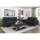 Modern Living Room Furniture Black Top Grain Leather Loveseat 1pc Cushion Seat and Back Solid Wood Frame B011P183637