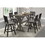 Counter Height Chairs Set of 2, Black Gray 360-degree Swivel Chair Solid Rubberwood Kitchen Dining Furniture, Vertical Slat Back B011P194907