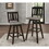 Counter Height Chairs Set of 2, Black Gray 360-degree Swivel Chair Solid Rubberwood Kitchen Dining Furniture, Vertical Slat Back B011P194907