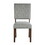 Walnut Finish Wood Side Chairs Set of 2, Gray Textured Fabric Upholstered Seat and Back Modern Dining Furniture B011P196956