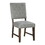 Walnut Finish Wood Side Chairs Set of 2, Gray Textured Fabric Upholstered Seat and Back Modern Dining Furniture B011P196956