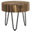 Contemporary 22 in. Round Reclaimed Wood Accent End Table, Iron Hairpin Legs, Living Room Side Table, Brown and Black B011P198367