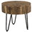 Contemporary 22 in. Round Reclaimed Wood Accent End Table, Iron Hairpin Legs, Living Room Side Table, Brown and Black B011P198367